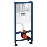 Инсталляция GROHE Rapid SL для подвес. унитаза в компл. с клав. смыва (круг.кнопка, хр.глянц.)