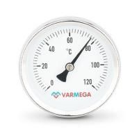 Термометр VARMEGA биметаллич. с погр. гильзой 63 мм, 120гр.С, штуц.50 мм, 1/2", VMMT01-635004