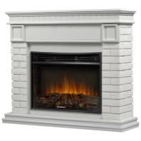 Каминокомплект: Очаг Electrolux 2720RLS N, портал Bricks 25 белая эмаль
