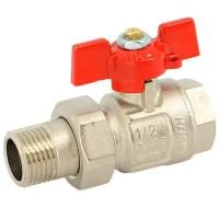 Кран Uni-Fitt НВ 1/2" с разъемным соединением, полнопроходной, бабочка ETALON