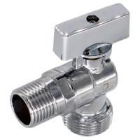 Кран шаровой СТМ д/быт. прибор. угл. 1/2"х3/4" ш/ш с обратным клапаном и отражат. бабочка, хром.