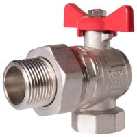 Кран шаровый угловой Royal Thermo OPTIMAL 1" НГ, бабочка