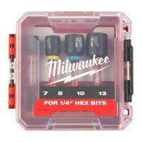 Набор насадок Milwaukee SHOCKWAVE магнитных торцевых (4) , хв. 1/4" HEX (7/8/10/13мм)