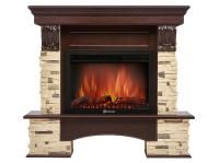 Портал Firelight Pietra 25S камень сланец натуральный, шпон темный дуб