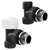 Набор термостатический угловой Royal Thermo Design 1/2"М30х1,5 (Черный)
